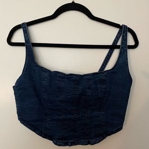 Denim corset top